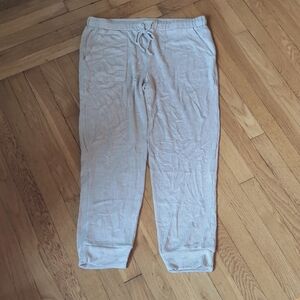 Lavish Lounge Jogger Pants XL Textured Cream Stripe